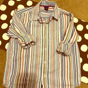 Gap kids button down shirt w/ rainbow stripes